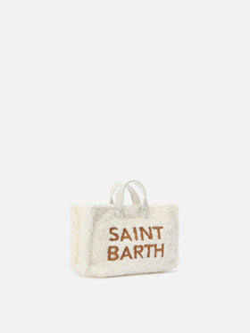 Off white Handy-Tasche aus Teddy-Stoff mit Logo-Stickerei 