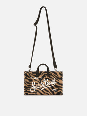 Phone Bag aus Filz mit Zebra-Print 