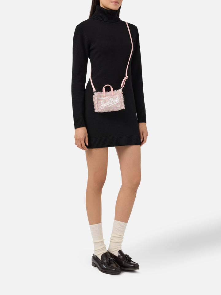 Mini borsa porta telefono Phone Bag Tweed lurex rosa