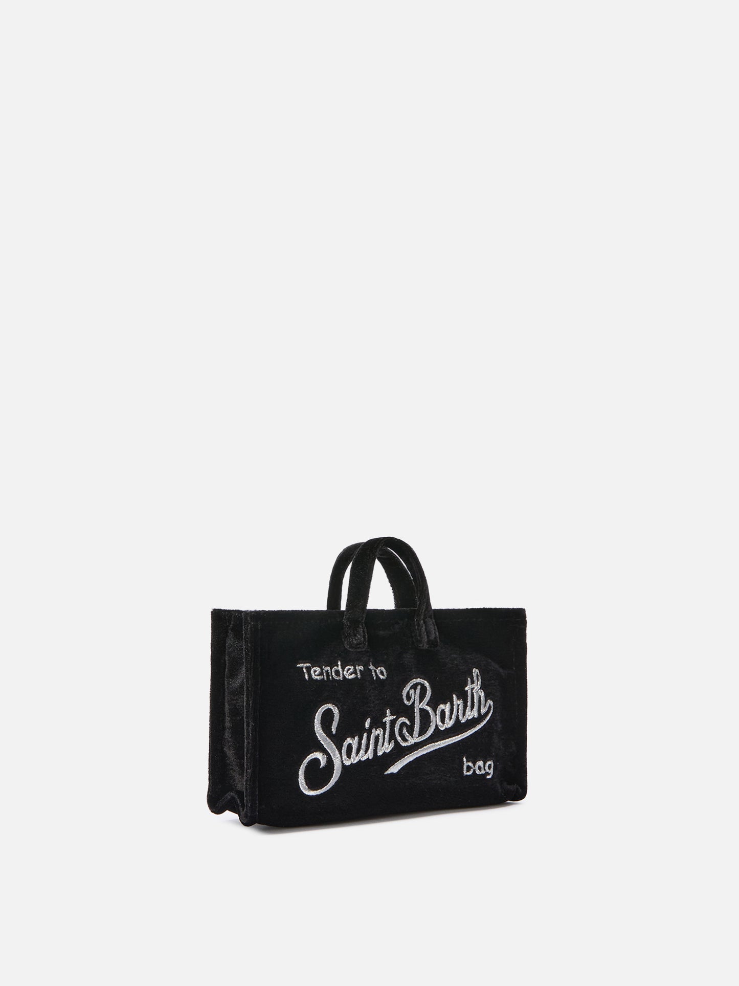 Mini-Handytasche aus schwarzem Samt