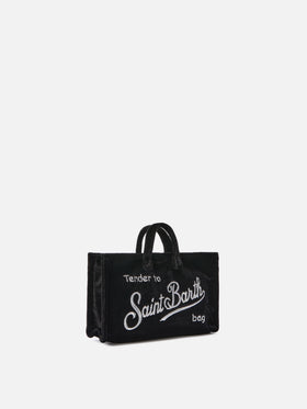 Mini-Handytasche aus schwarzem Samt