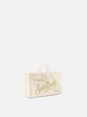 Off white Handytasche aus Samt mit Logostickerei 