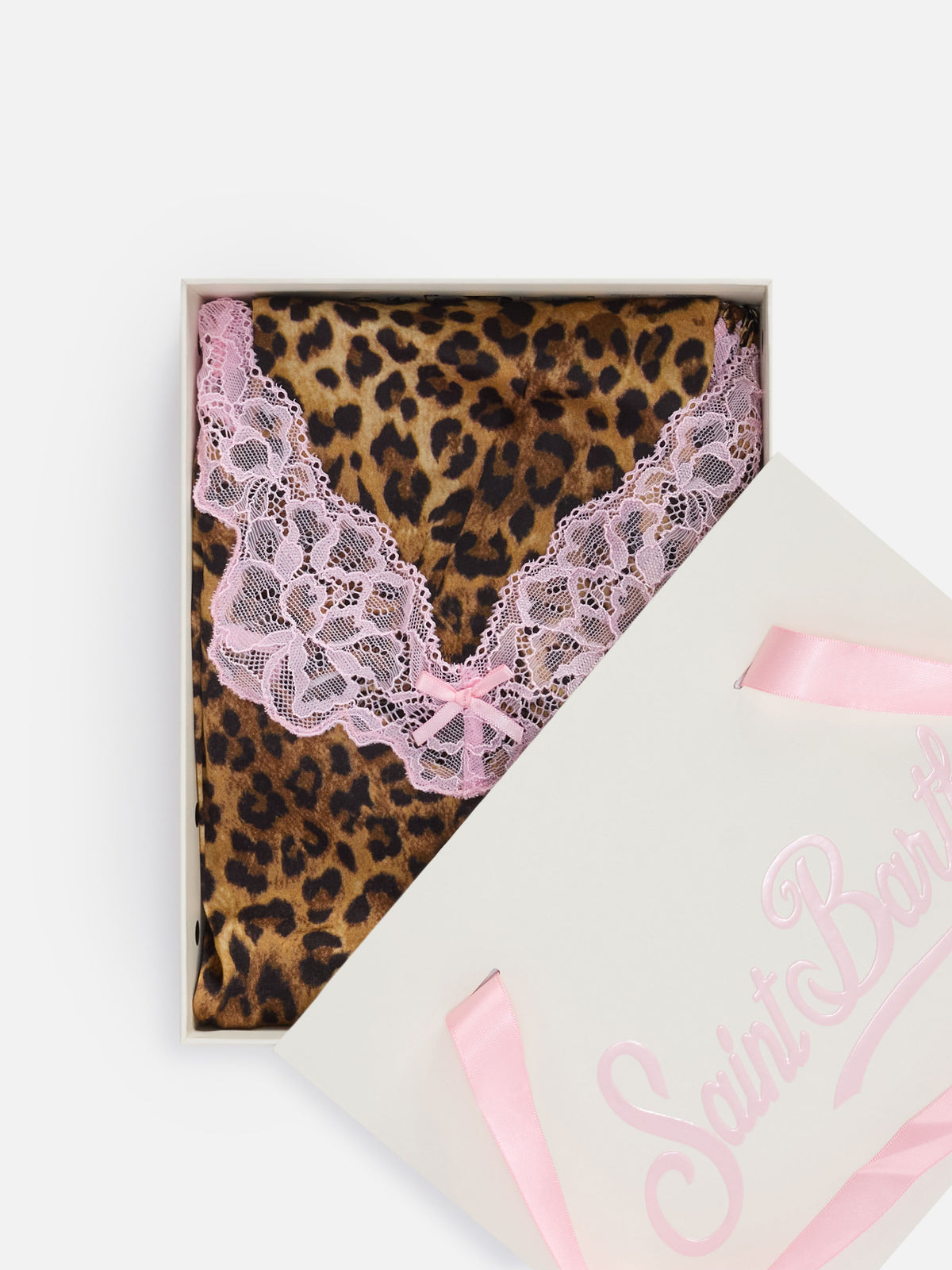 Pilar top and shorts set with leopard print and lace