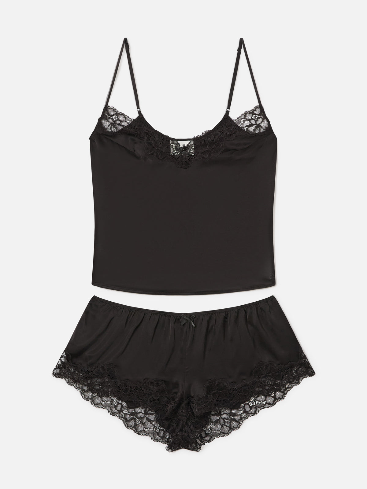 Black Pilar top and shorts set with lace