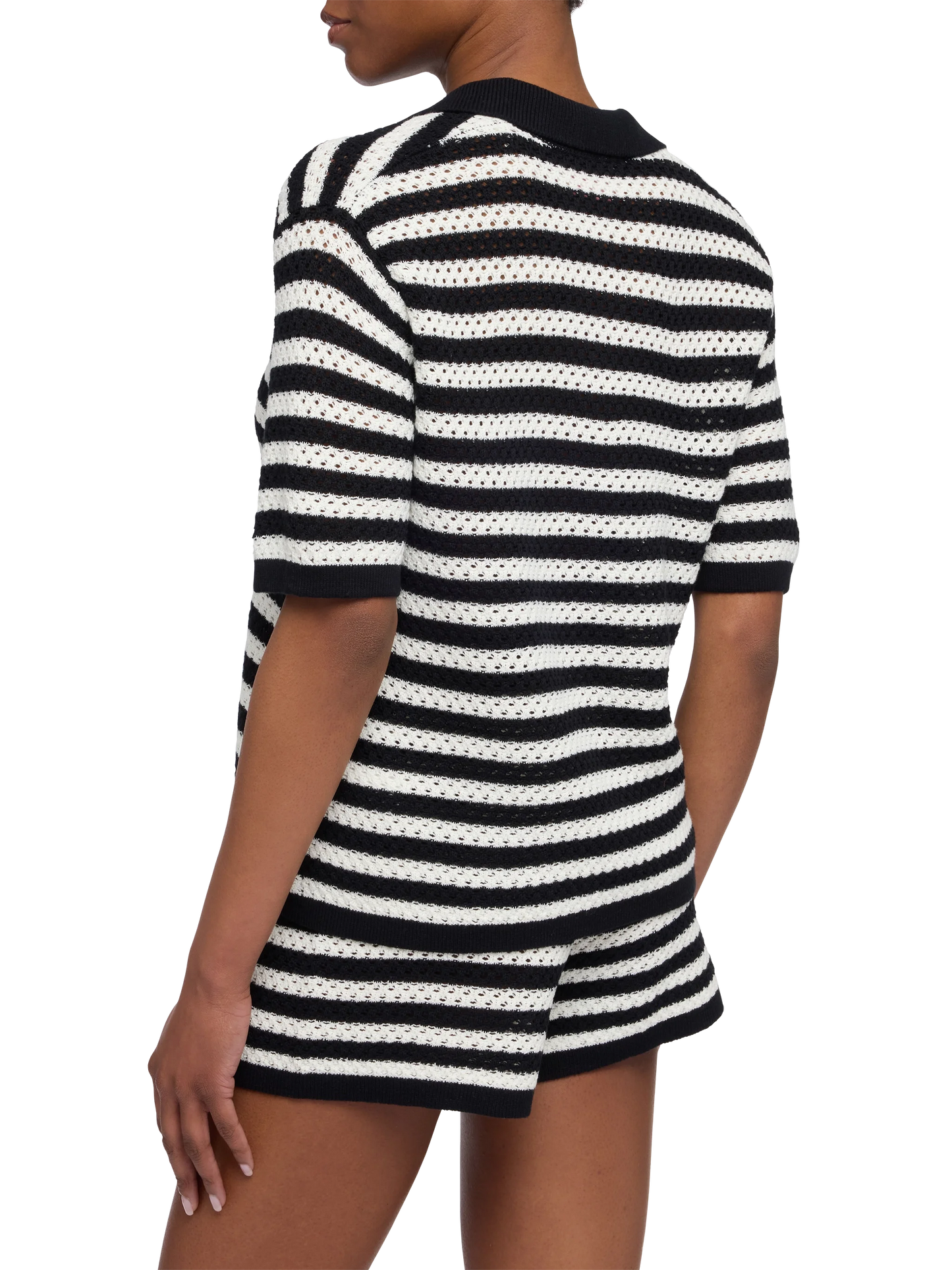 Pixie black striped knit polo - MC2 Saint Barth