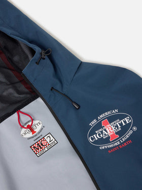 Giacca Pilot blu navy in tessuto tecnico con stampa Cigarette | Special Edition