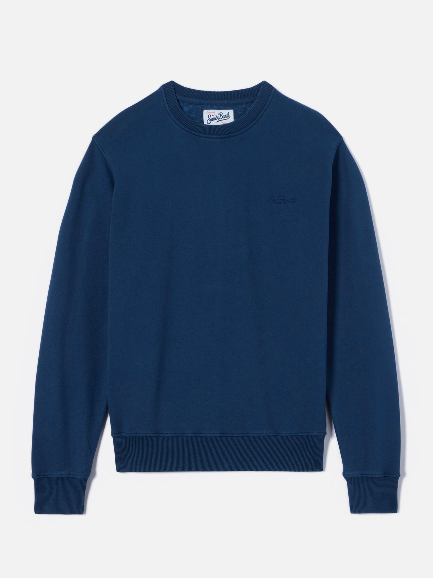 Marineblaues Ponza-Sweatshirt aus Baumwolle mit St. Barth-Stickerei 