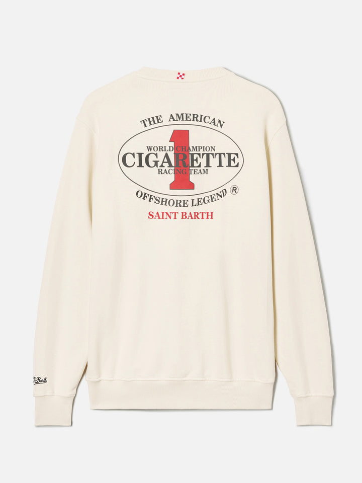 Cream Ponza crewneck sweatshirt with Cigarette print | Special Edition