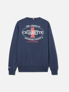 Felpa Ponza girocollo blu navy con stampa Cigarette | Special Edition