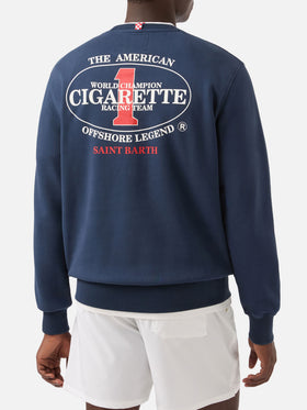 Felpa Ponza girocollo blu navy con stampa Cigarette | Special Edition