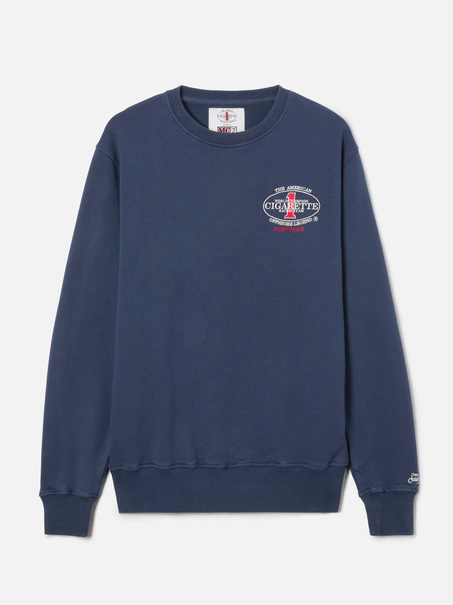 Navy blue Ponza crewneck sweatshirt with Cigarette print | Special Edition