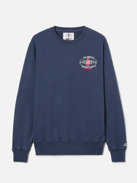 Navy blue Ponza crewneck sweatshirt with Cigarette print | Special Edition