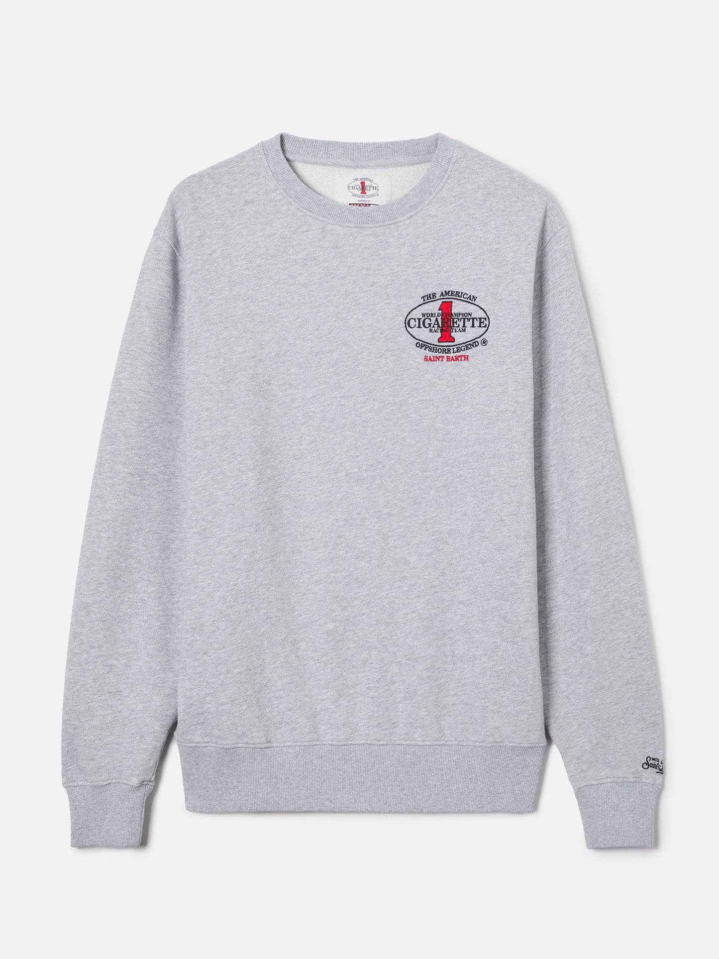 Graues Ponza Sweatshirt mit Rundhalsausschnitt mit Cigarette-Print | Special Edition 