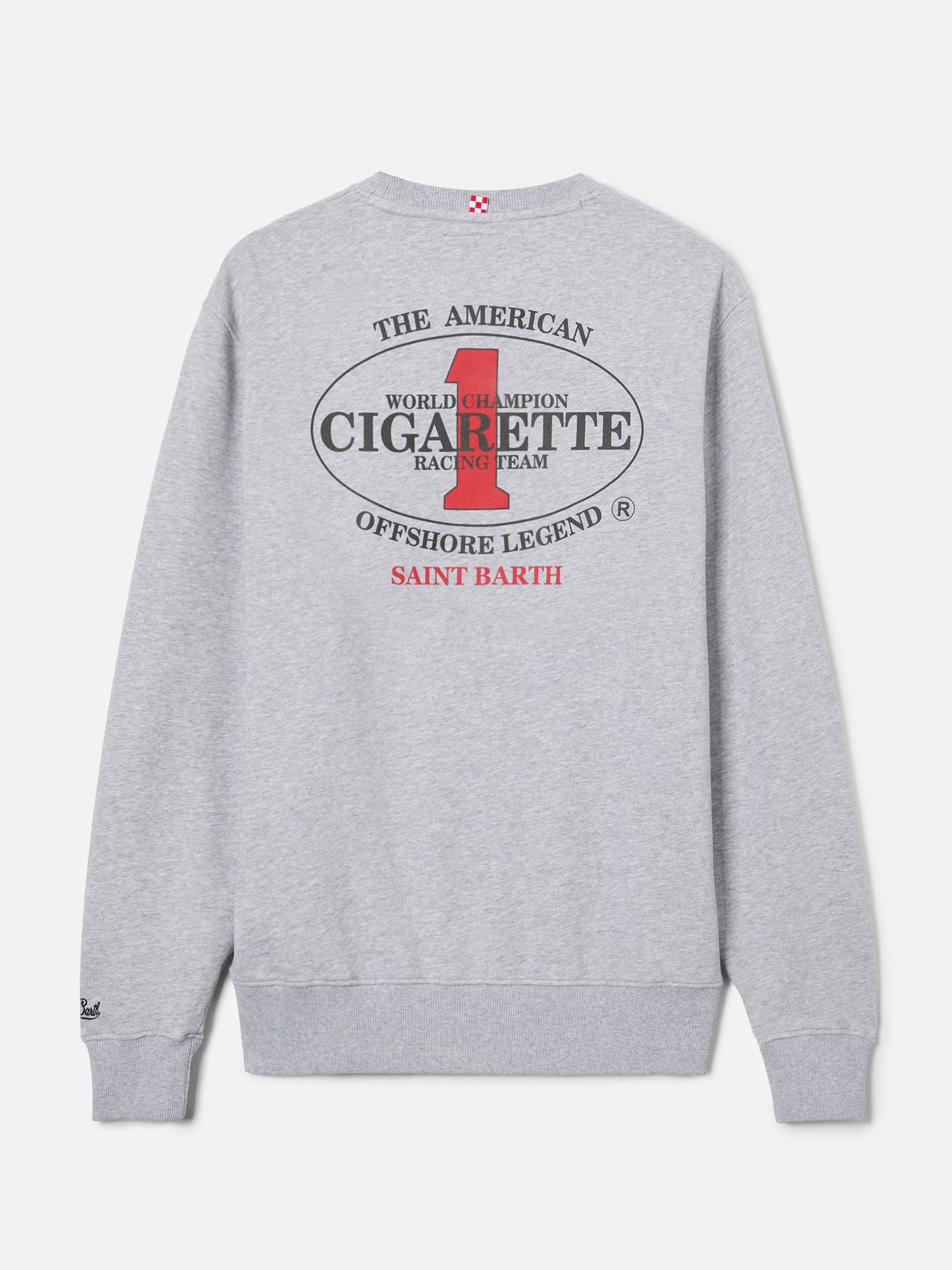 Graues Ponza Sweatshirt mit Rundhalsausschnitt mit Cigarette-Print | Special Edition 