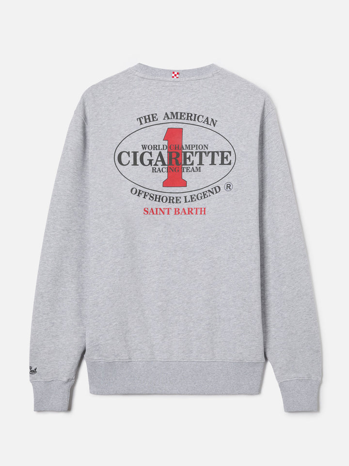 Grey Ponza crewneck sweatshirt with Cigarette print | Special Edition