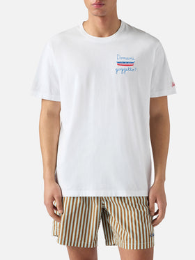 T-shirt Portofino bianca con ricamo Domani Gozzetto?