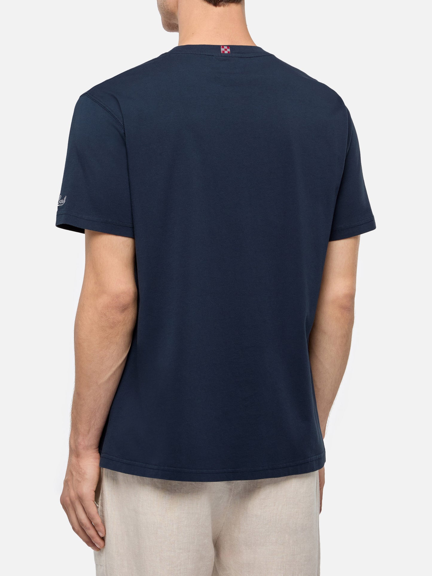 Classic fit cotton jersey t-shirt Portofino with Sto na crema embroidery - MC2 Saint Barth