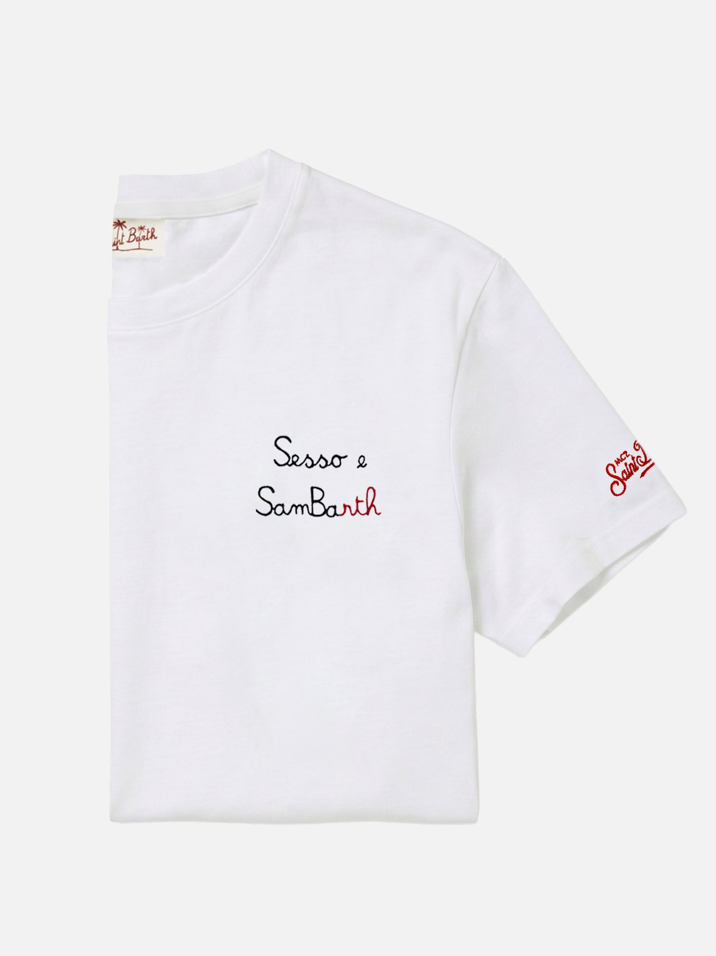 T-shirt en jersey de coton coupe classique Portofino avec broderie Sesso e Sambarth 