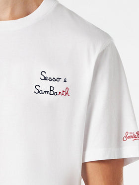 Classic fit cotton jersey t-shirt Portofino with Sesso e Sambarth embroidery - MC2 Saint Barth