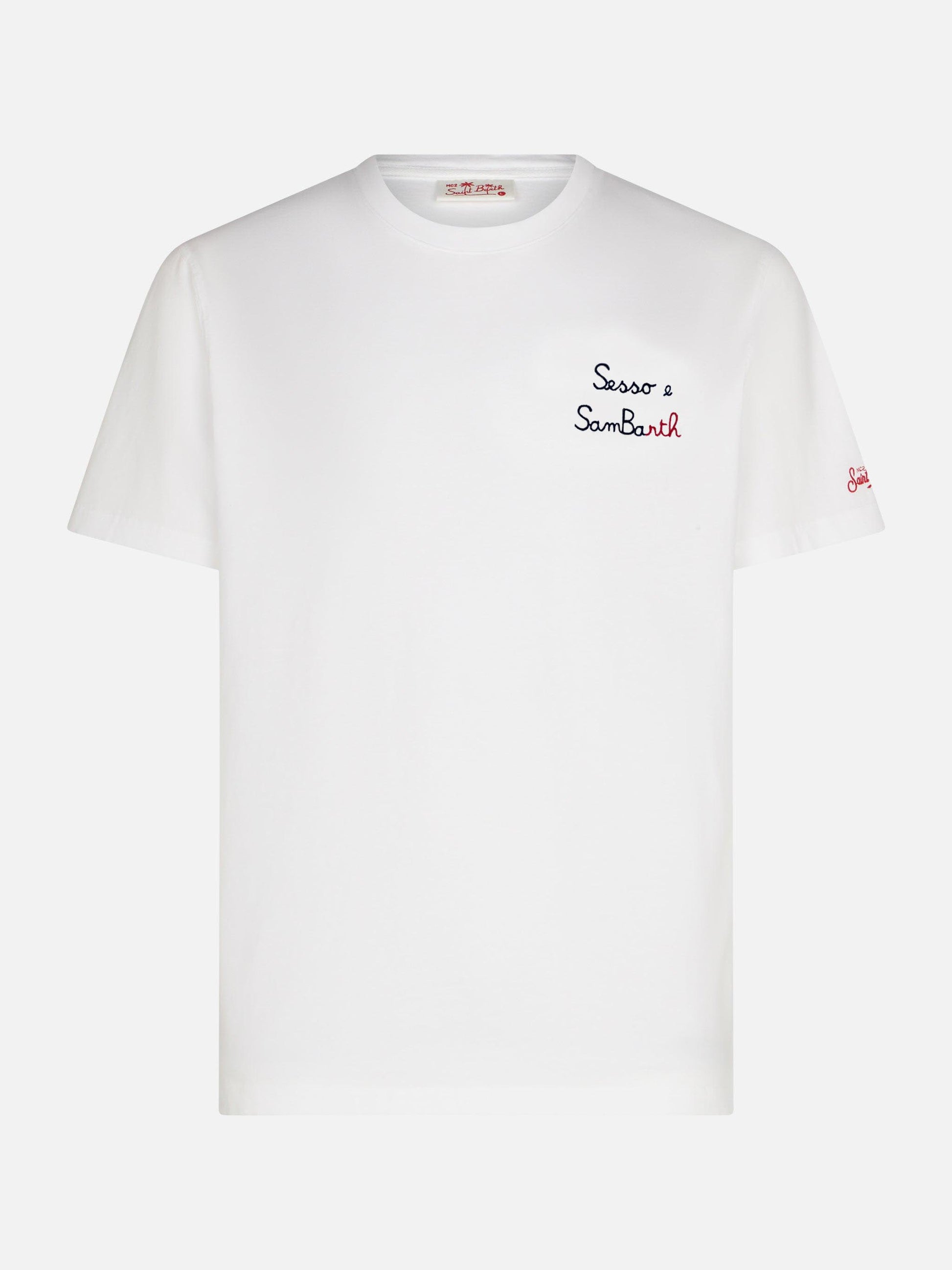Classic fit cotton jersey t-shirt Portofino with Sesso e Sambarth embroidery - MC2 Saint Barth
