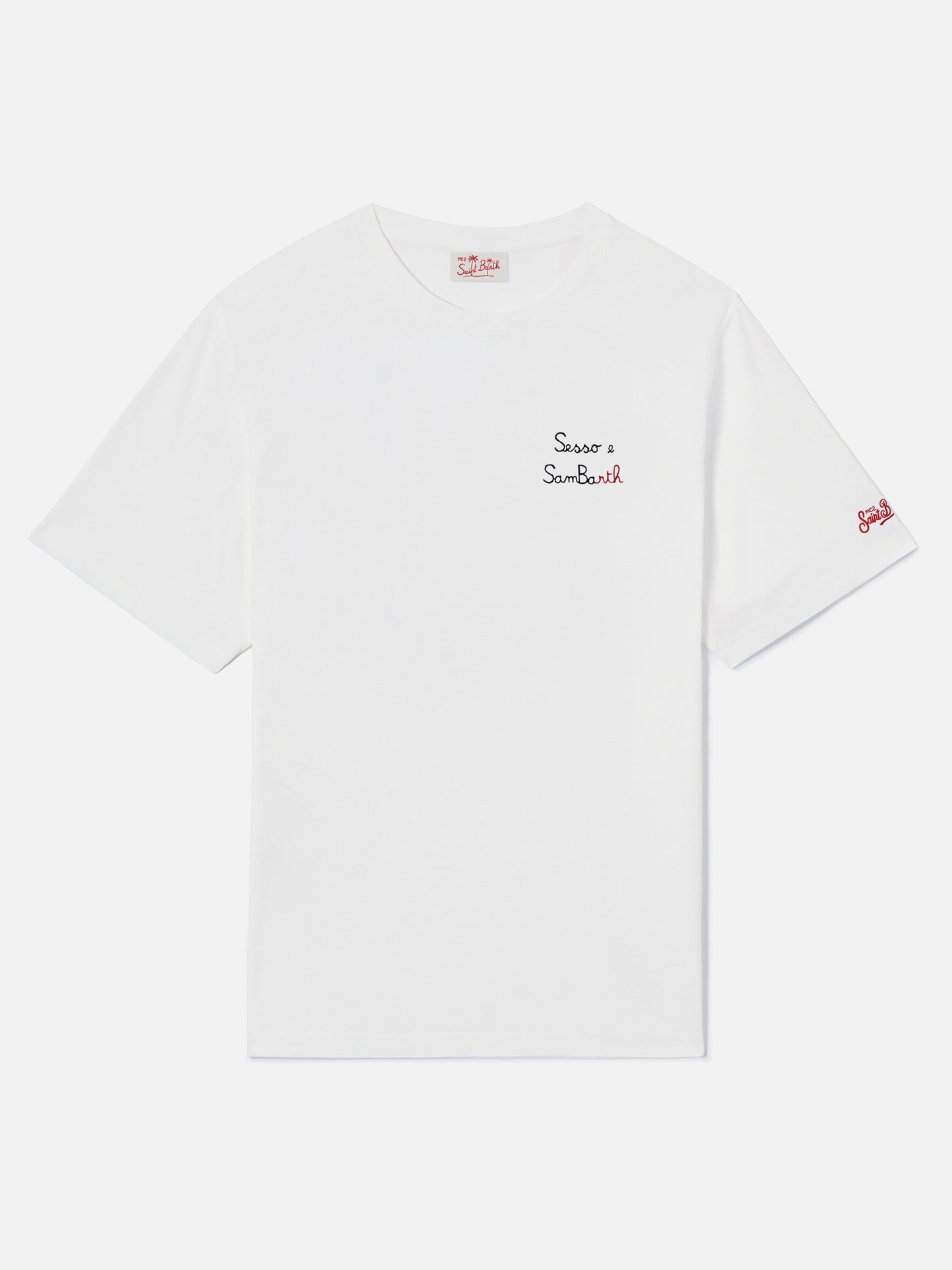 T-shirt en jersey de coton coupe classique Portofino avec broderie Sesso e Sambarth 