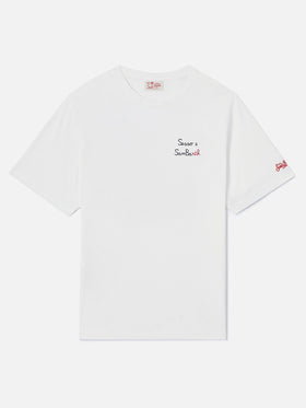 T-shirt en jersey de coton coupe classique Portofino avec broderie Sesso e Sambarth 