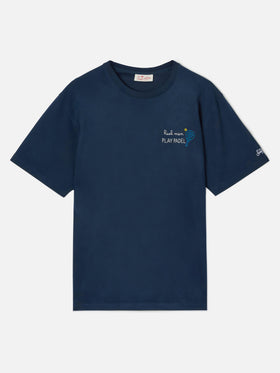 Blue Portofino T-shirt with Real Men Play Padel embroidery