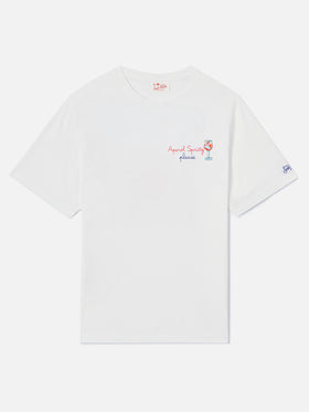 T-shirt Portofino bianca con ricamo Aperol Spritz Please | Special Edition