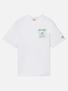 T-shirt Portofino bianca con ricamo Gin Tonic