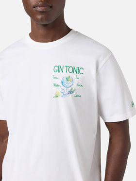 T-shirt Portofino bianca con ricamo Gin Tonic