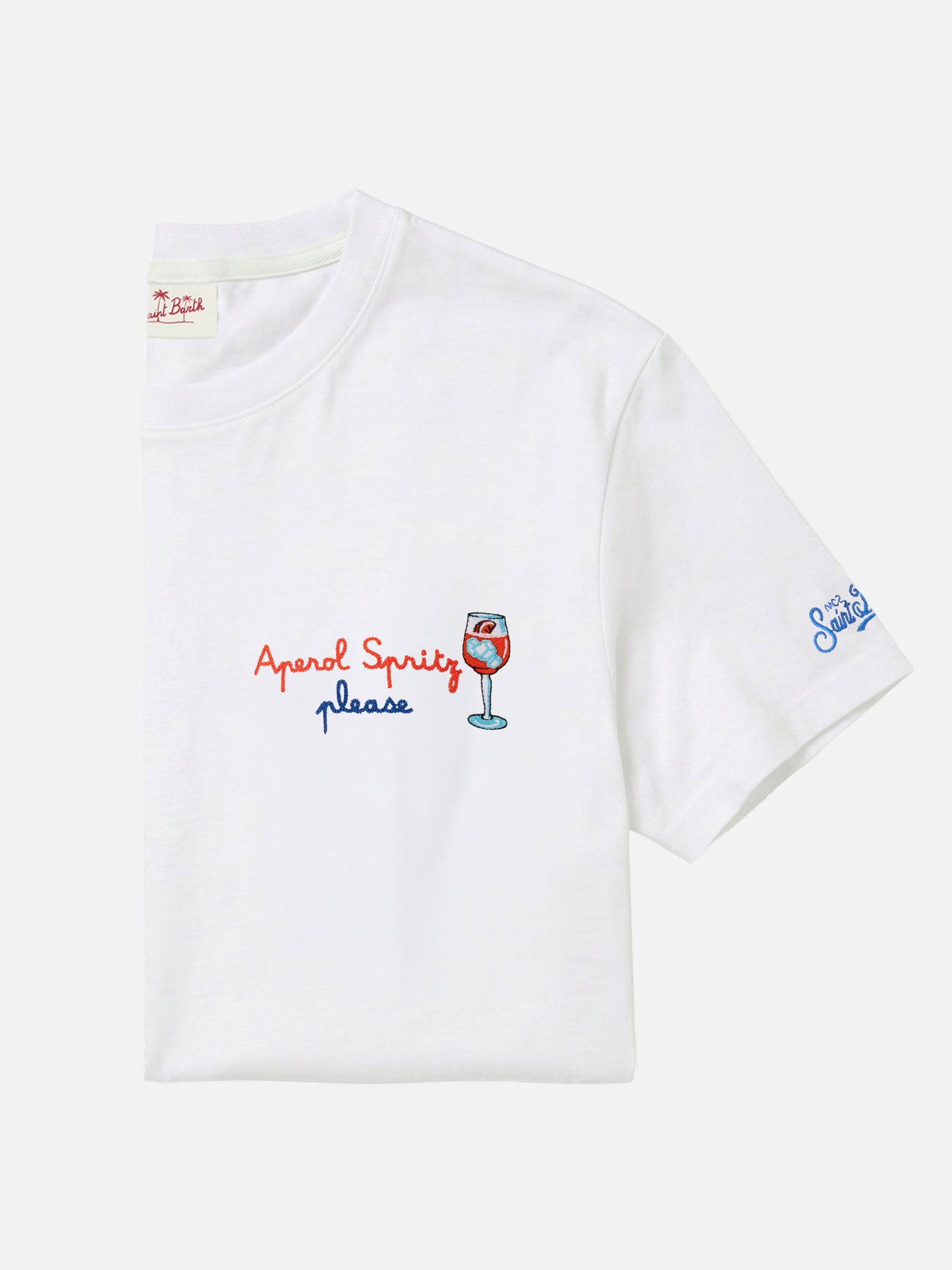 Classic fit cotton jersey t-shirt Portofino with Aperol Spritz, please embroidery | APEROL SPECIAL EDITION