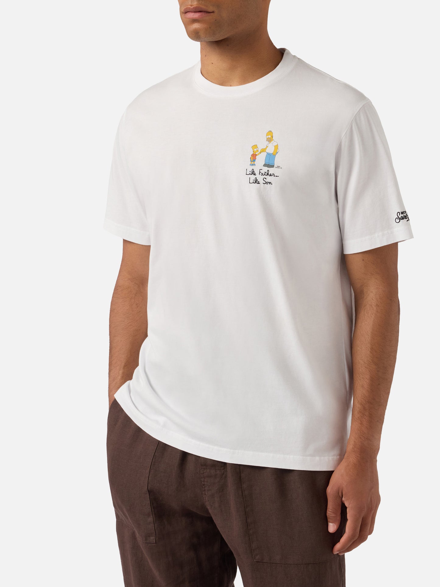 T-shirt Portofino bianca con ricamo Like Father Like Son | Special Edition