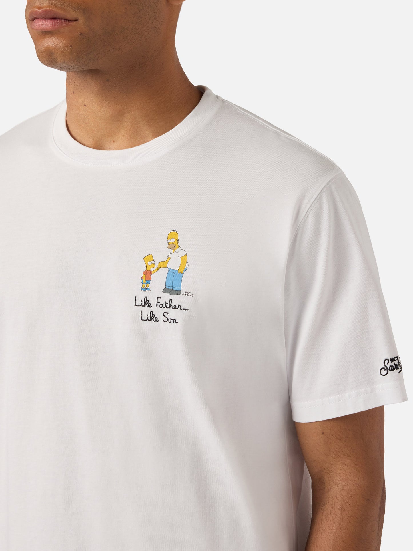 T-shirt Portofino bianca con ricamo Like Father Like Son | Special Edition