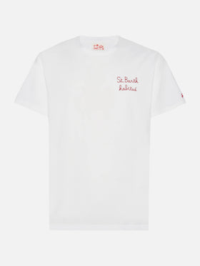 Cotton jersey t-shirt Portofino with St. Barth habituè embroidery