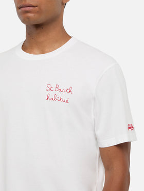 Cotton jersey t-shirt Portofino with St. Barth habituè embroidery