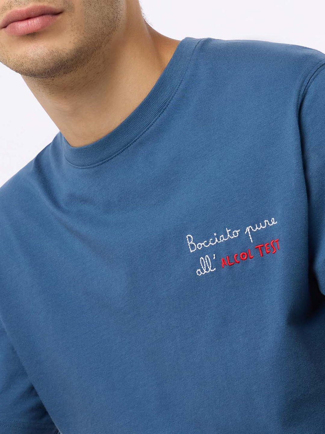 Man classic fit cotton jersey t-shirt Portofino with Bocciato pure all'alcol test embroidery - MC2 Saint Barth
