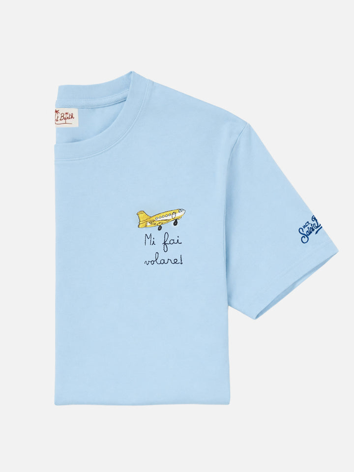 Herren-T-Shirt „Portofino“ aus Baumwolljersey in klassischer Passform mit „Mi fai volare“-Stickerei