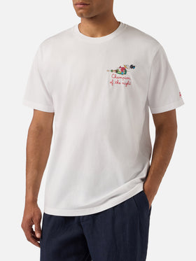 T-shirt Portofino bianca con ricamo Champion Of The Night | Special Edition