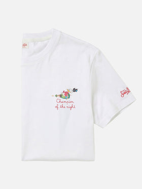 T-shirt Portofino blanc avec broderie Champion Of The Night | Édition spéciale 