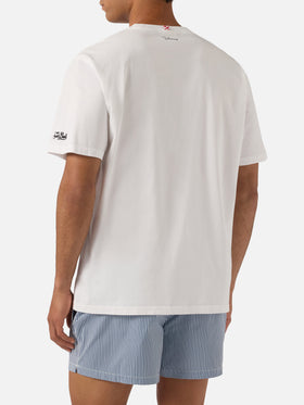 T-shirt Portofino bianca con ricamo Ho Un Milione Di Pensieri | Special Edition