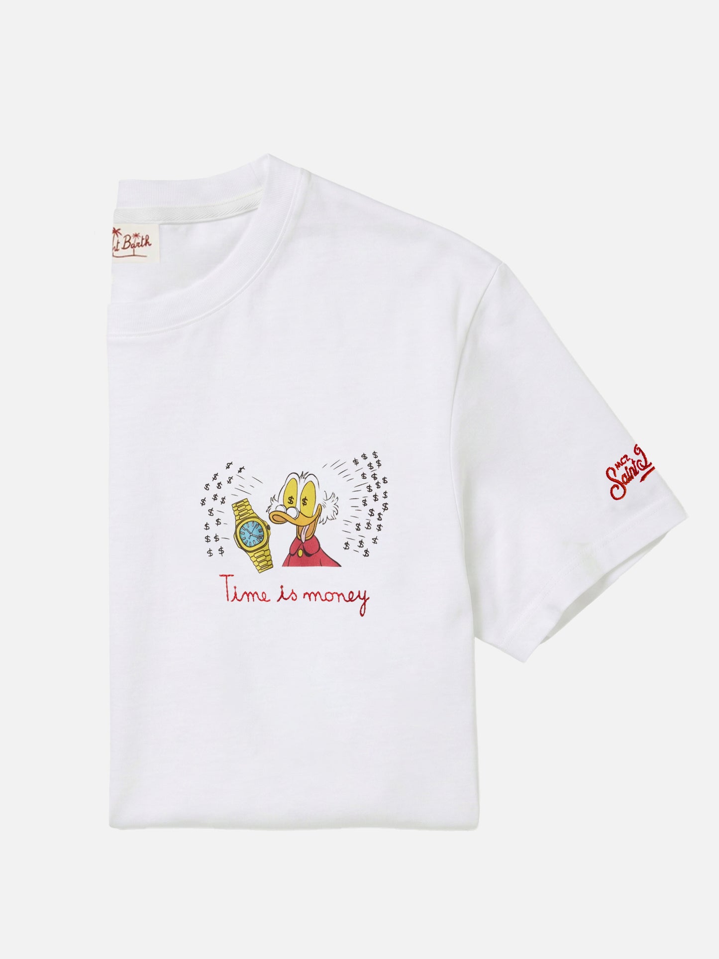 White Portofino t-shirt with Time Is Money! embroidery | Special Edition