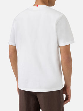 T-shirt Portofino bianca con ricamo Viaggio In Prima Classe