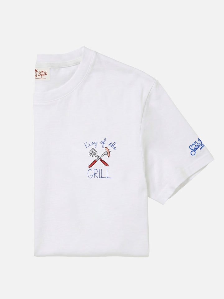 T-shirt Portofino blanc avec broderie King Of The Grill 