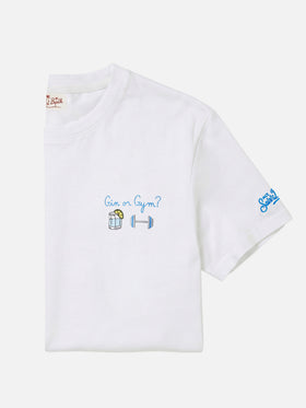 Camiseta Portofino blanca con bordado Gin Or Gym? 