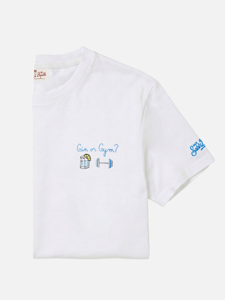 T-shirt Portofino blanc avec broderie Gin Or Gym? 