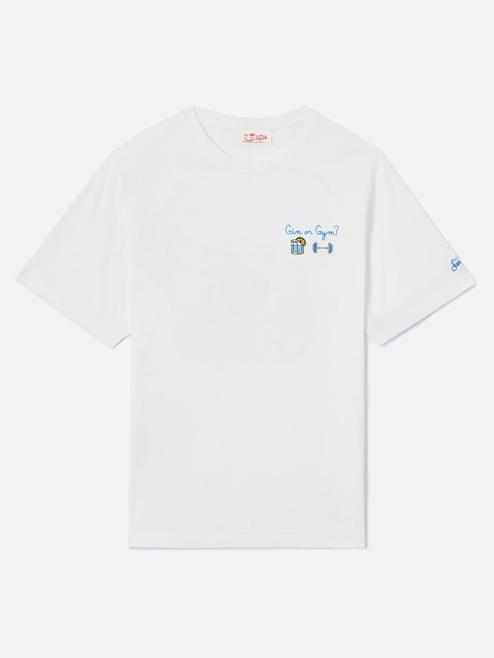 T-shirt Portofino blanc avec broderie Gin Or Gym? 