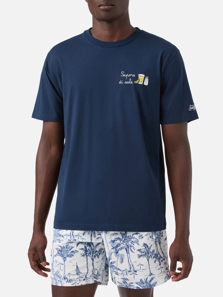 T-shirt Portofino blu con ricamo Sapore Di Sale