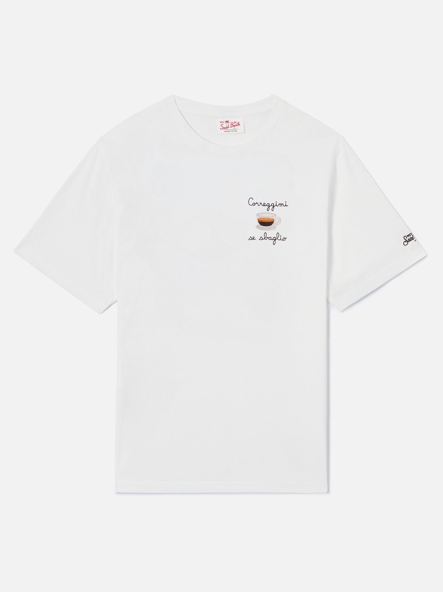 Cream Portofino T-shirt with Correggimi Se Sbaglio embroidery