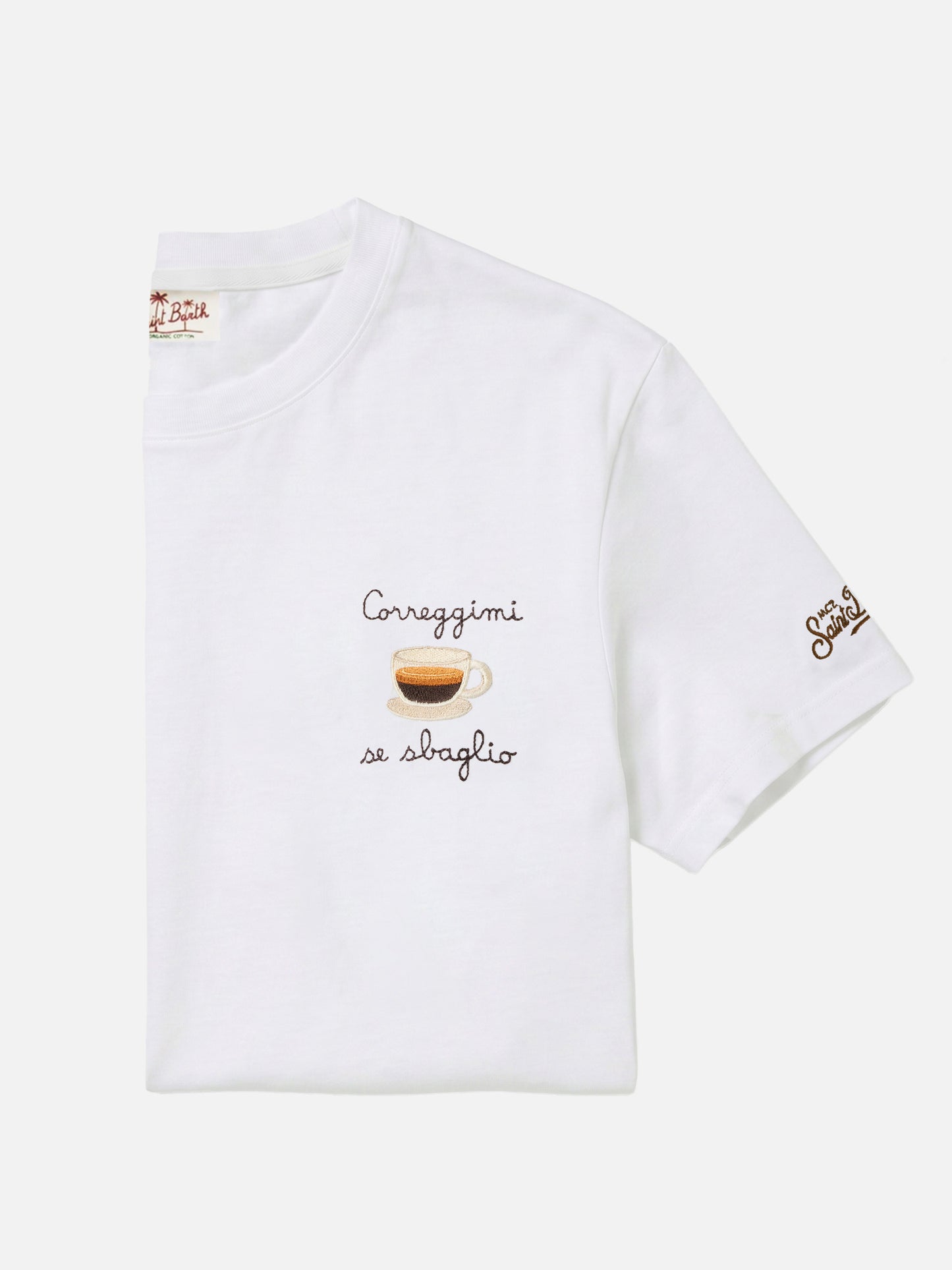 Cream Portofino T-shirt with Correggimi Se Sbaglio embroidery
