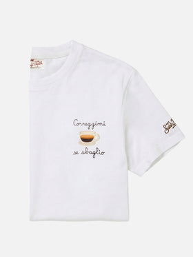 Cream Portofino T-shirt with Correggimi Se Sbaglio embroidery